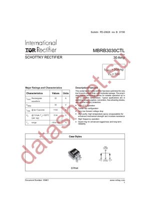 MBRB3030CTLTRR datasheet  